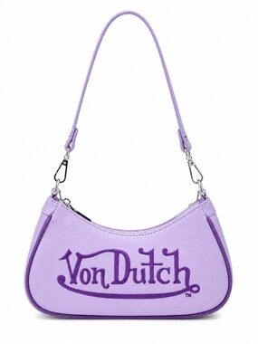 Von Dutch Lilac Shoulder Bag with Silver Bag Charm